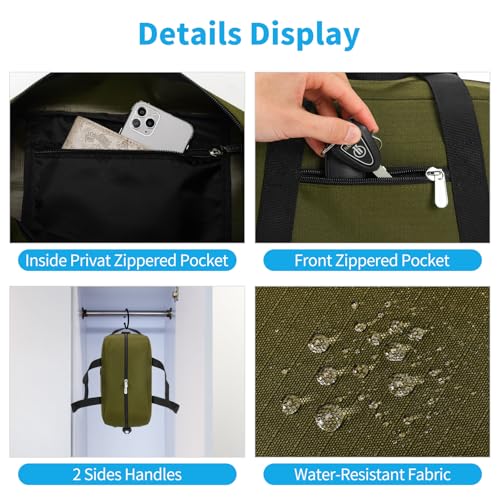 Apenze Small Gym Bag 14 inch Duffel Bag - color: Olive Green