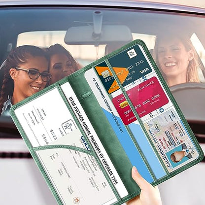 CoBak Car Registration and Insurance Holder - color: L-Emerald
