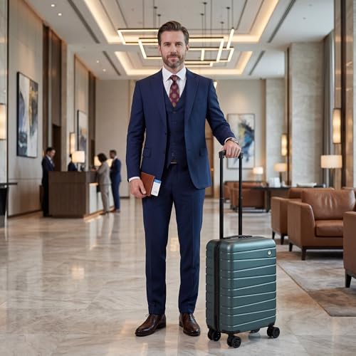 20" Carry-On Luggage,Suitcases w/4 Spinner Wheels,NO LOCK - color: Green, size: Carry on - 20 Inch