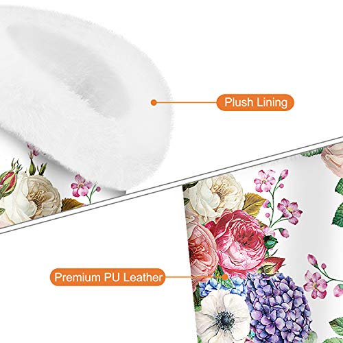 FINTIE Plush Lined Double Eyeglasses Holder with Magnetic Base for Desk - color: Flower Festival