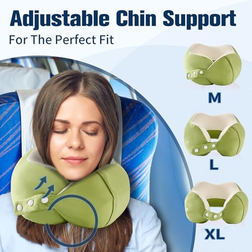 Cirorld Neck Pillow for Traveling, Travel Pillows for Airplanes Green - color: Green