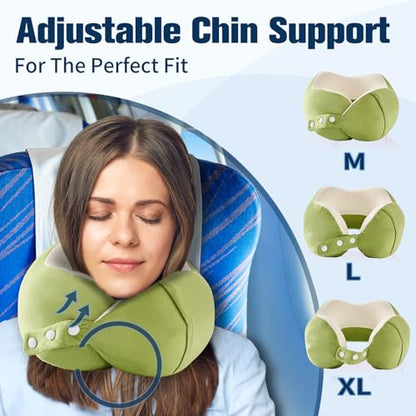 Cirorld Neck Pillow for Traveling, Travel Pillows for Airplanes Green - color: Green