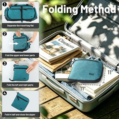 MIER Packable Travel Duffle Bag with Shoe Compartment, 80L, Teal - color: Teal, size: 80L
