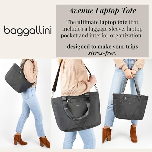 Baggallini Avenue Tote - 12x18 Laptop Tote Bag for Women - Lightweight Work Travel Carry On Bag - color: Apple