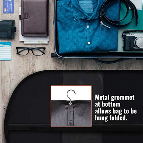 PLX 60" Inch Black Garment Bags for Long Hanging Clothes - size: 6 pack black: 60” x 24”