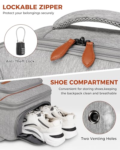 Vancropak Carry On Backpack for Airplanes, Flight Approved Travel Backpack - color: Grey