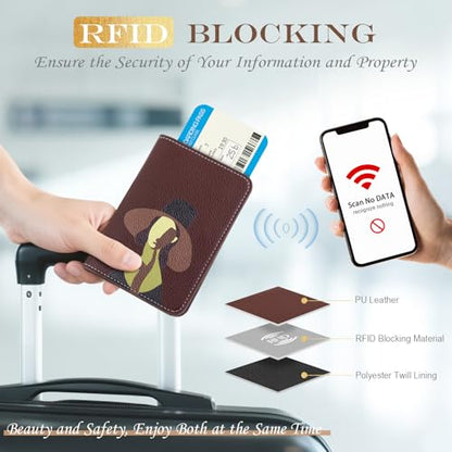 Lychii Passport Holder, RFID Blocking Travel Wallet, Slim Passport Cover - color: Chocolate