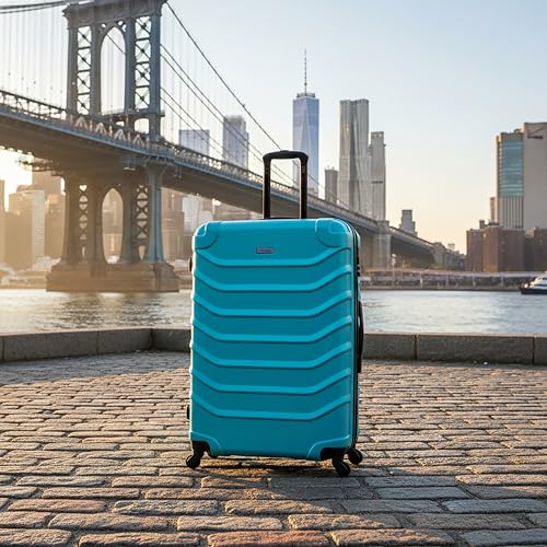 InUSA ENDURANCE Luggage with Spinner Wheels | Durable Lightweight Hardside Suitcase, Travel Bag with Handle and Trolley, 32-Inch Extra-Large Checked Luggage | Teal - color: Teal, size: 32-Inch