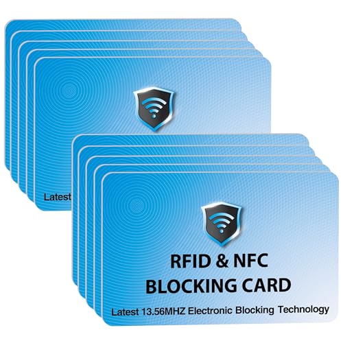 SaiTech IT 10 Pack RFID Blocking Card for Credit Debit ID Card, Sky Blue - color: Sky Blue