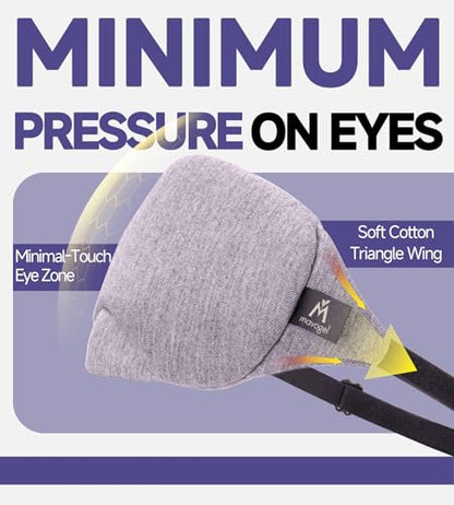 Mavogel Cotton Sleep Eye Mask, Light Blocking with Adjustable Nose Bridge - color: Grey