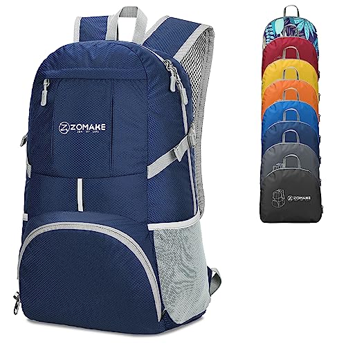ZOMAKE Lightweight Packable Backpack 35L, Water Resistant Foldable Day Pack - color: B-royal Blue