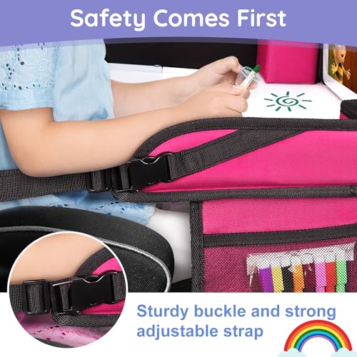Kids Travel Tray for Car Seat, Road Trip Activities, Pink 2PCS - color: Pink-2PCS