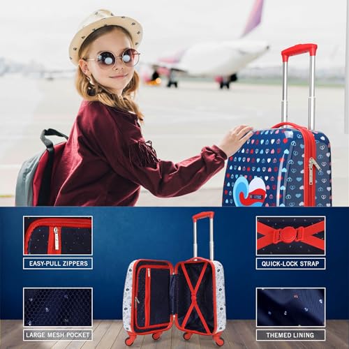 Nautica Kids Luggage - 18" Hardside Rolling Carry-on Suitcase with Spinner Wheels, Polar Voyage 5pc Travel Set - color: Polar Voyage | 5pc Travel Set