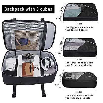BANGE Travel Overnight Backpack,40-Liter FAA Flight Approved Weekender Bag Carry on Backpack… - color: Black