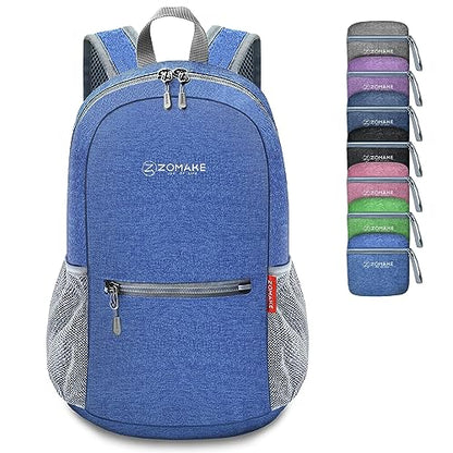 ZOMAKE Lightweight Packable Backpack, 10L Small Foldable Daypack for Hiking - color: Dark Blue A5, size: 10L