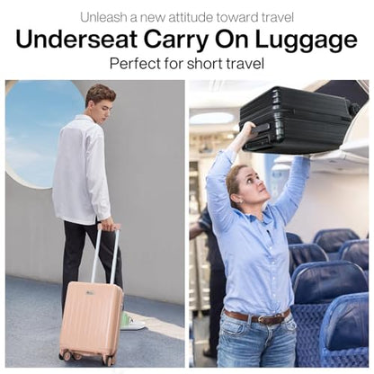 18-inch Carry-on Boarding Luggage: Equipped with Movable Wheels, TSA Approved,Under the Seat, Hard Shell Construction, Lightweight Bag with Essential Accessories (Baby Pink) - color: Baby Pink