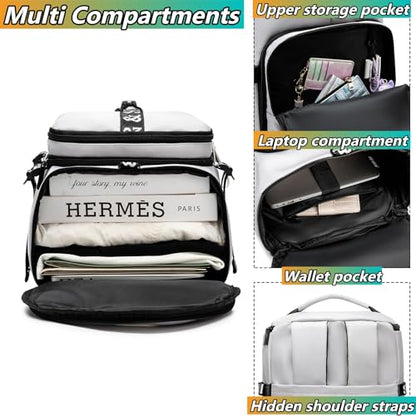 Gym Duffle Bag Backpack,4‑Way Waterproof with Shoe Compartment Travel Laptop - color: Grey