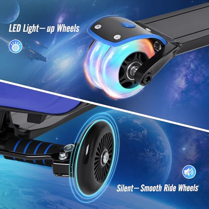 2-in-1 Folding Scooter Luggage for Kids & Adults, Ride-On Suitcase - color: blue