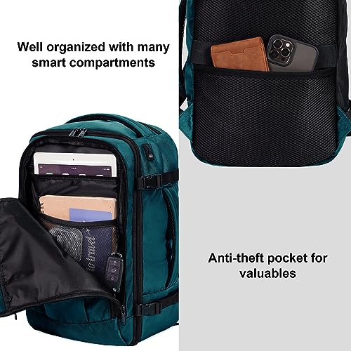 ECOHUB Travel Backpack 18x14x8 Frontier Airlines Personal Item Bag Teal - color: Green, size: 18 inch