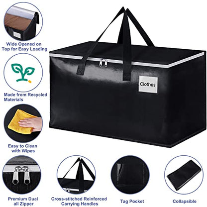StorageRight Moving Bags, Moving Boxes, 93L 6-Pack Sotrage Bags Totes,Black - color: Black, size: 6 Pack