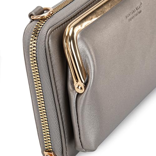 Montana West Crossbody Cell Phone Purse for Women RFID Blocking Cellphone Wallet - color: Wallet Sliver