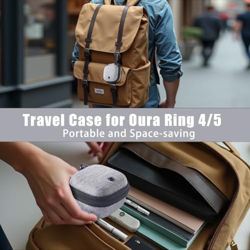 Protective Case for Oura Ring Gen 4/Gen 5 Travel Pouch Gray - color: Grey, size: Gen 4/Gen 5