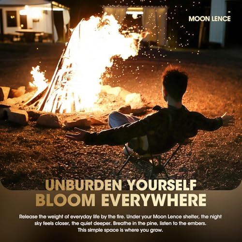 MOON LENCE Portable Camping Chair Backpacking Chair - The 4th Generation Ultralight Folding Chair - Compact, Lightweight Foldable Chairs for Hiking Mountaineering, Beach (Black-1Pack) - color: Black