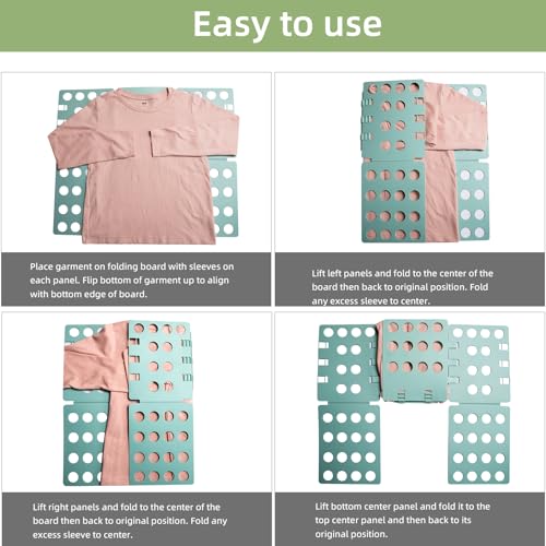 GYE T-Shirt Folding Board, Plastic Clothes Folder for Kids & Adults, Green - color: Green
