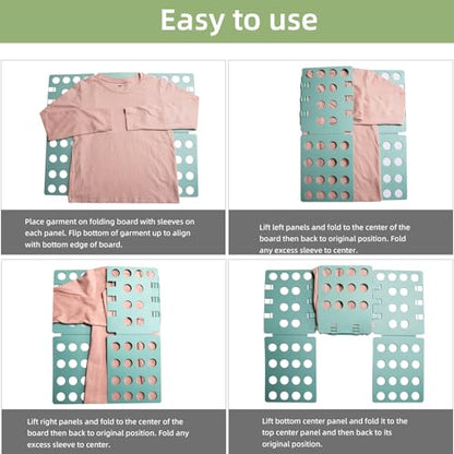 GYE T-Shirt Folding Board, Plastic Clothes Folder for Kids & Adults, Green - color: Green