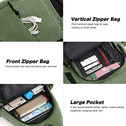 MOSISO Crossbody Sling Bag for Women, Shoulder Backpack, Hiking Daypack Bag - color: Army Green