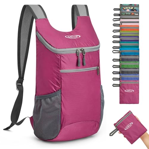 G4Free 10L Lightweight Packable Hiking Backpack, Nylon Daypack Daily Travel - color: Rose, size: Small