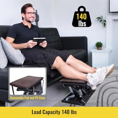 Foot Rest for Under Desk at Work Enlarged, Ergonomic Footrest with Adjustable Height and Angle, Foldable Foot Stool with Removable Pad Massage Beads for Office Gaming Chair Brown - color: Brown Plus