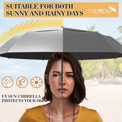 ZOMAKE UV Umbrella for Sun Protection, Travel Compact Sun Umbrellas 46Inch - color: A:Silver,Black a