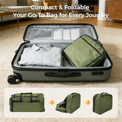 Rolling Duffel Bag with 3 Wheels, 28 Inch 110L Waterproof, Green - color: Green