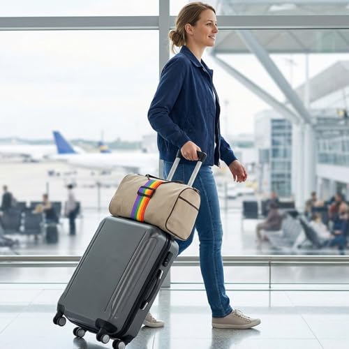 8 PCS Adjustable Luggage Connector Straps, Luggage Straps for Suitcases, Secure Stacking Multiple Bags, Hands-Free Travel Solution for Business and Vacation Trips, Compact Storage Design