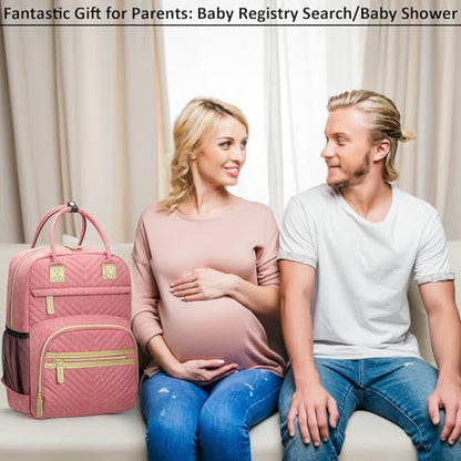 Tenot Diaper Bag Backpack for Women with Insulated Pockets Pink - color: Pink, style: Standard
