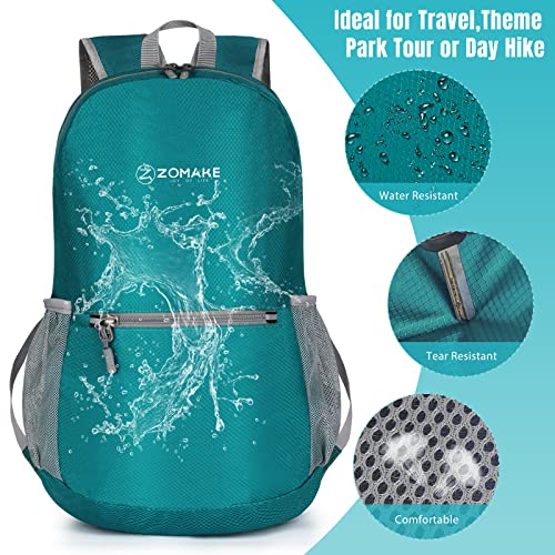 ZOMAKE Lightweight Packable Backpack, Foldable Small Travel Day Pack - color: C-lake Green