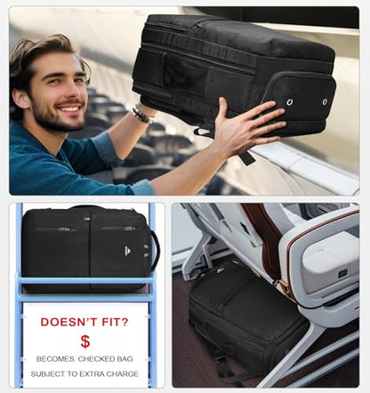 MATEIN Travel Laptop Backpack, Flight Approved Carry on Backpack, Black - color: Black, size: Large