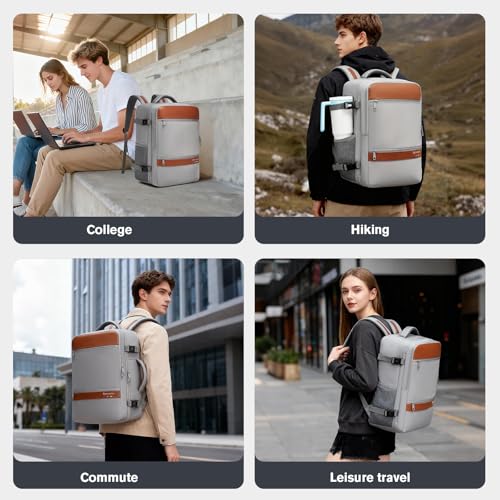 Exquisite Travel Laptop Backpack, Flight Approved Size Carry on Bag (35L) - color: Gray, size: XL (8x12.8x18.5")