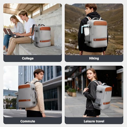 Exquisite Travel Laptop Backpack, Flight Approved Size Carry on Bag (35L) - color: Gray, size: XL (8x12.8x18.5")