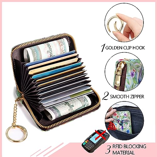Blusabaca RFID Credit Card Holder Small Women Travel Wallet, Bird - color: Bird