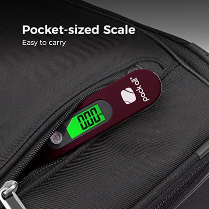 pack all Digital Luggage Scale for Travel, 110Lbs Capacity, 0.1Lb Precision - color: Red