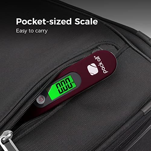 pack all Digital Luggage Scale for Travel, 110Lbs Capacity, 0.1Lb Precision - color: Red