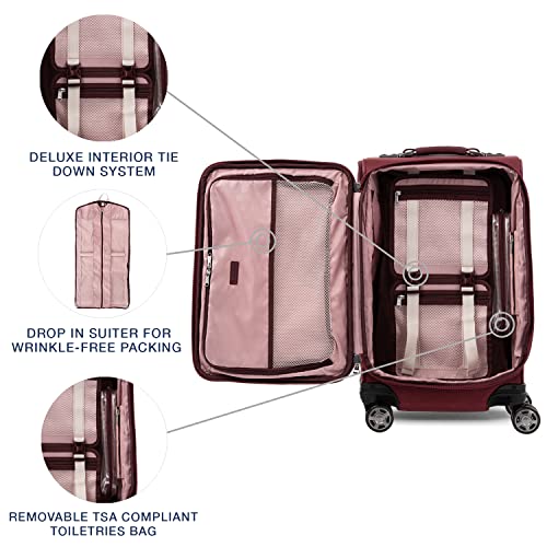 Travelpro Platinum Elite Carry-On Luggage Spinner, Red, 21-Inch - color: Bordeaux Red, size: Carry-On 21-Inch