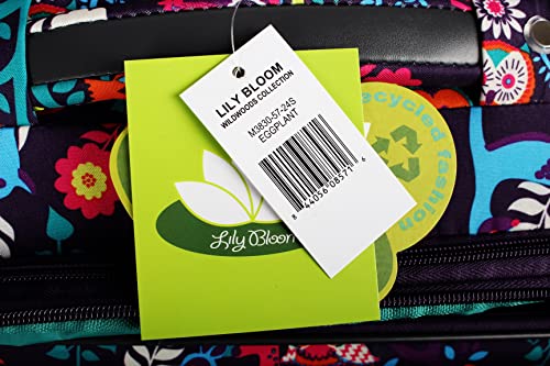 Lily Bloom Designer Under the Seat Tote Cabin Luggage Collection - 15 Inch Patterned Carry on Bag For Women - Lightweight Suitcase with 2 Rolling Wheels (Wildwoods) - color: Wildwoods