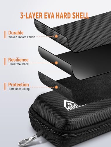 Double Glasses Case Hard Shell, Dual Sunglasses Organizer w/Zipper, Shockproof Travel Eyewear Storage Case for Car - color: Black