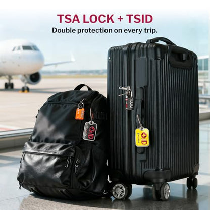 Forge Dual-Opening: Key or Combination Lock, TSA Approved Lock for Luggage, Pelican case, Travel, Gym, School, Luggage Combination Lock, Travel Bag Lock (Black 4 Locks and 2 ID) - color: Black 4 Locks 2 IDS