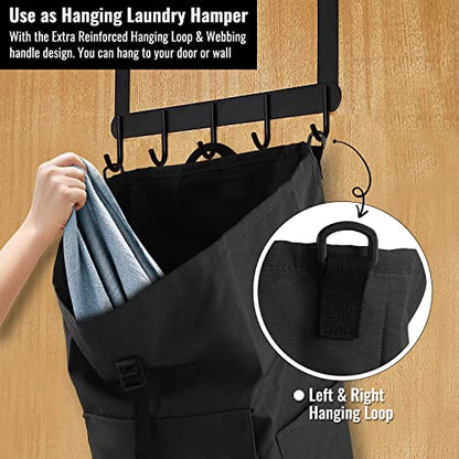 Laundry Bag Backpack 125L Extra Large, Heavy Duty 900D Coated Oxford Fabric, 3 Pockets Durable Travel Laundry Bags with Soft Padded Shoulder Straps for College Dorm, Apartment, Laundromat (Black) - color: Black