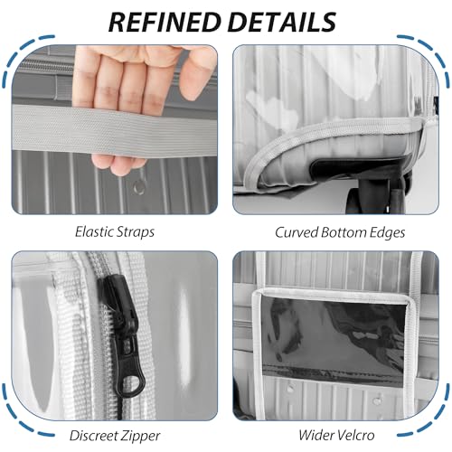 Transparent PVC Suitcase Cover, No Disassembly Required Clear Luggage Protector Suitcase Cover - color: Transparent, size: 22