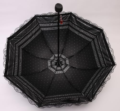 MizHome Folding Compact Umbrella for Women Lightweight Portable UPF 50+ Travel Parasol - color: White